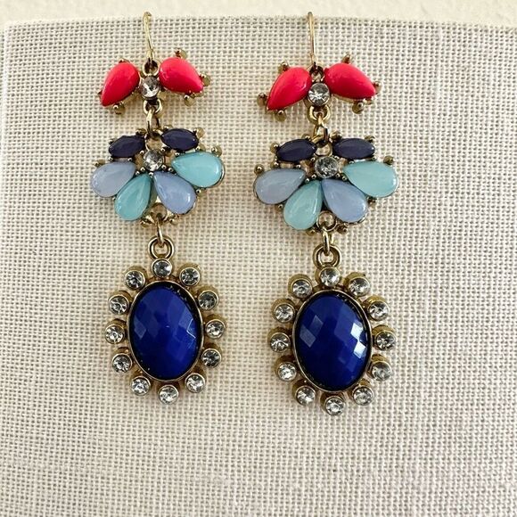 Colorful drop statement earrings - Picture 1 of 8